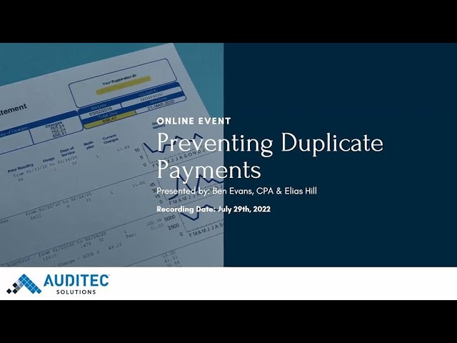 Preventing Duplicate Payments